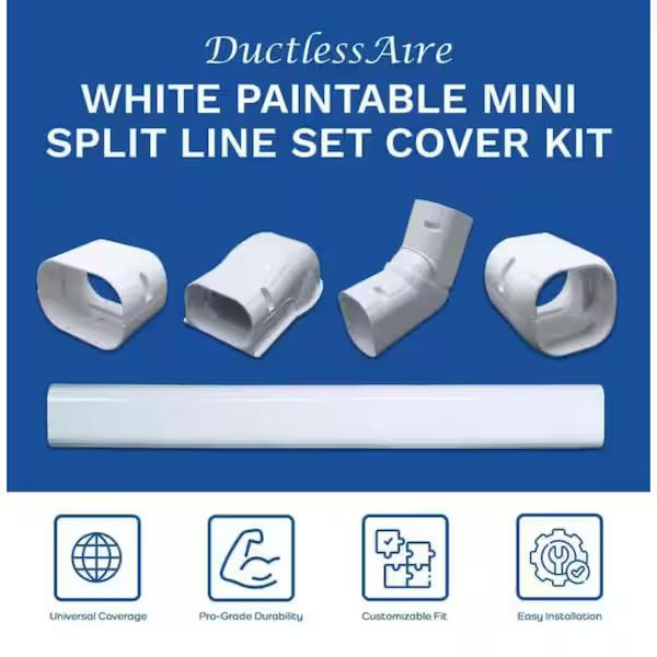 4 in. x 14 ft. Cover Kit for Air Conditioner and Heat Pump Line Sets - Ductless Mini Split or Central