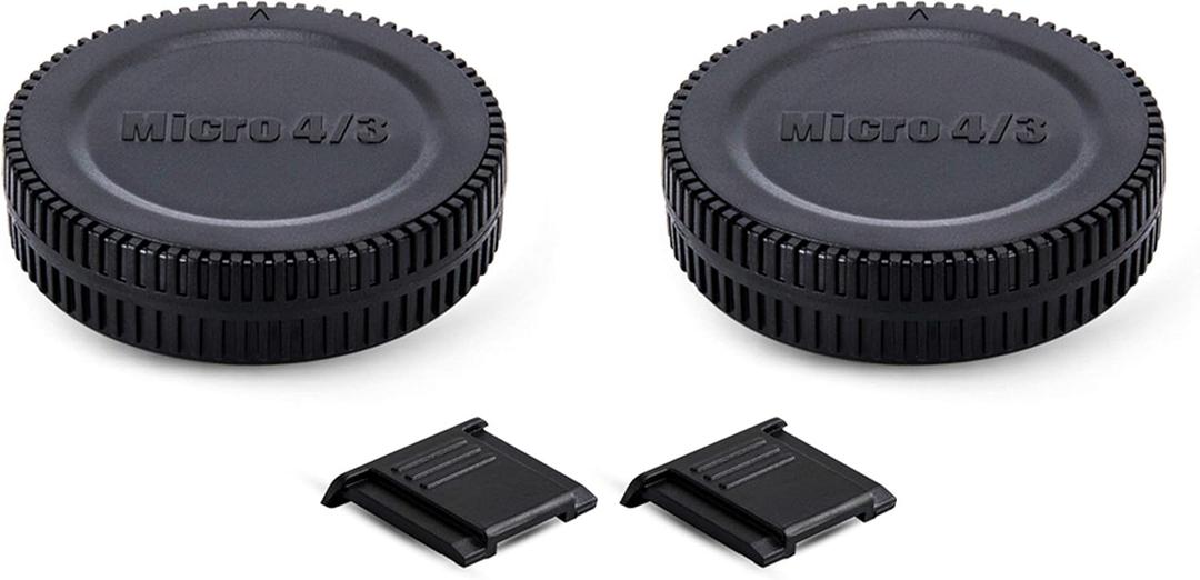 2 Pack Micro 4/3 Mount Body Cap & Rear Lens Cover for Olympus OM-5 OM-5II OM-3 OM-1 OM-1II E-M1 E-M5 E-M10 E-M1X Pen E-PL10 E-PL9 E-PL8 Panasonic G9 G7 G85 G95 GH7 GH6 GH5 GX9 GX8 GX85 GF9 GF10& More