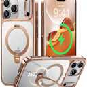 Amazon.com: CASEKOO Rose Gold Glossy for iPhone 17 Pro Max Case [360 Spin Magnetic Stand][Fit for MagSafe][17FT Military Protection] Slim Polished for iPhone 17 Pro Max Case with Stand 6.9'', Rose Gold : Cell Phones & Accessories