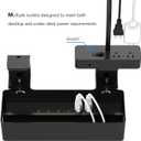 Drevet LED Desk Lamp for Home Office with Cable Management Tray, Eye-Caring Clip-On Desk Light with Flexible Gooseneck, 2+6AC&1USB-C Charging Port, 3 Brightness & 3 Color Modes, Eye-Caring Table Lamp