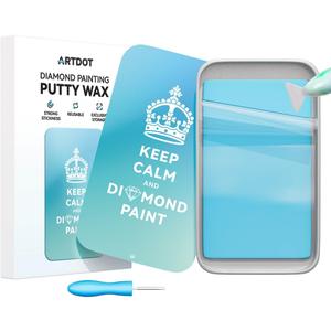 ARTDOT Enduring Stickiness Putty Wax for Diamond Art Kits for Adults, Strong Stickiness Clay Glue with Slide Storage Box for Diamond Painting Accessories and Tools (Blue)