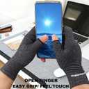 2 Pairs Arthritis Gloves for Women for Pain, Compression Gloves for Carpal Tunnel Relief, Rheumatoid Osteoarthritis, Fingerless Gloves for Women and Men, Typing (Grey + Purple, Medium)