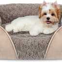 INVENHO Small Dog Bed for Medium to Large Dogs - Rectangle, Orthopedic, Soft, Calming, Durable Pet Cuddler with Anti-Slip Bottom (20"x19"x6") (Beige)