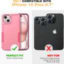 Diaclara Designed for iPhone 15 PlusCase, [with Privacy Screen Protector] [Anti Spy] [Military Grade Drop Protection] Heavy Duty Full-Body Shockproof Phone Case, Pink