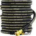 3/8" Pressure Washer Hose 50ft 4800PSI, Power Washer Hose Steel Wire Braided with Swivel Quick Connect, Commercial Grade Industrial High Pressure Water Washing Hose (4800PSI, 50FT)