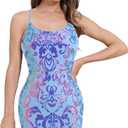 Women's Spaghetti Straps Sparkly Sequins Bodycon Mini Dress Party Nightclub (L)