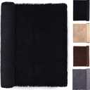 NJSBYL Bath Rugs Mats Black 19.5"W x 29"L Inches Shaggy Chenille Bathroom Doormats Machine Washable Dry Ultra Soft Water Absorbent