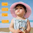 BQUBO Toddler Baby Sun Hat Kids with Neck Flap UPF 50+ Wide Brim Bucket Hats Adjustable Baby Mesh Breathable Summer Hats