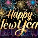 KatchOn, XtraLarge Happy New Year Banner - 72x44 Inch | Firework New Year Backdrop for New Years Decorations 2026 | New Years Eve Party Supplies 2026 | NYE Decorations 2026 (Multicolor)