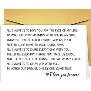 2 x UUEFKTN Romantic Anniversary Card for Him Her, Hearftelt Anniversary Card Gift for Husband Wife Boyfriend Girlfriend Partner Couple, Sweet Valentines Gift for Women Men (#11)