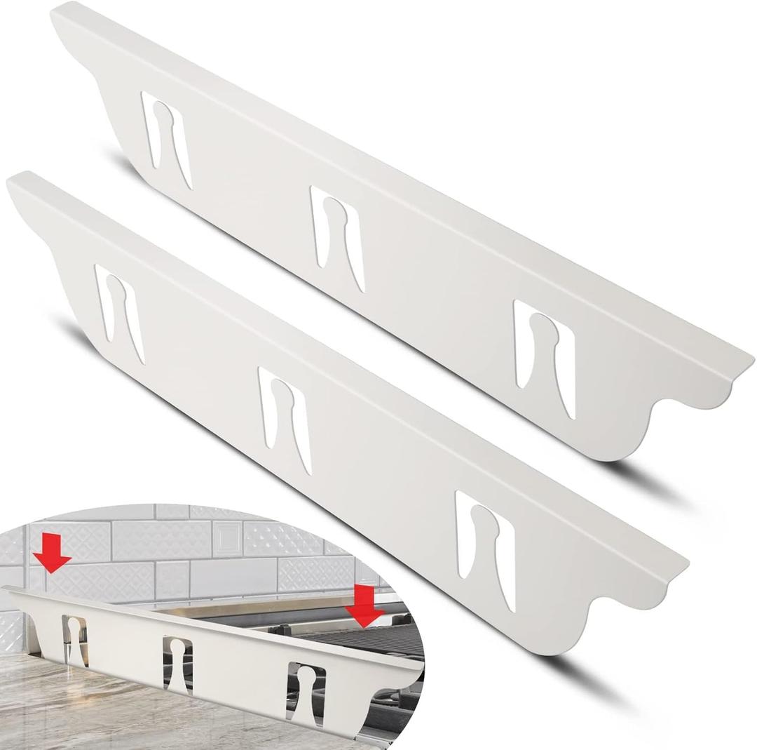 Stove Gap Covers Stainless Steel with White Coated, Stove Gap Filler | Heat Resistant & Easy to Clean Stove Counter Gap Cover, Upgraded Wider Top Perfect Fit White Stove and Counter Guard (23.5"L)