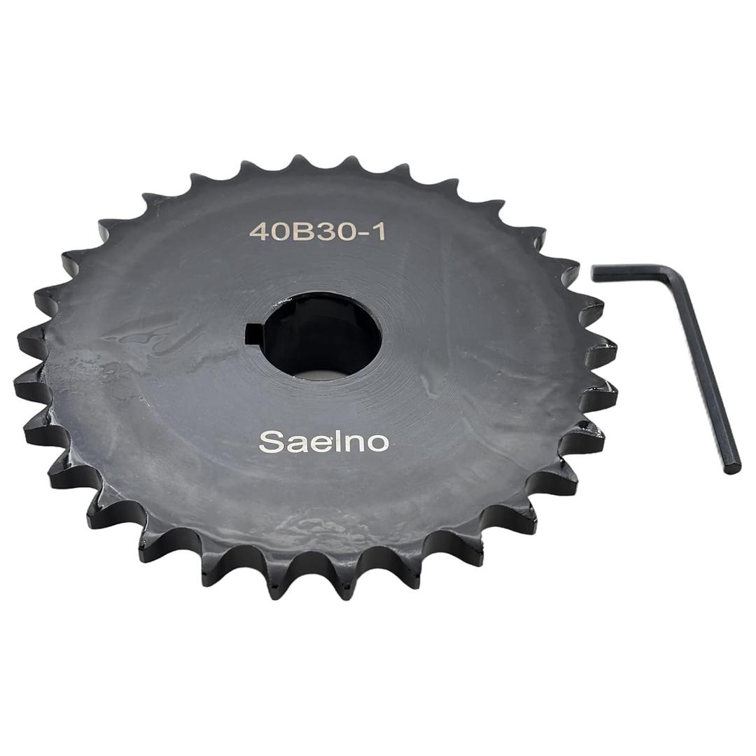 #40 Roller Chain Sprocket Type B 1 inch Bore 30 Tooth, Hardened Antirust 1045 Steel Drive Sprockets 40B30-1