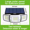 Intelamp Solar Outdoor Lights,6000mAh Motion Sensor with Dual Sensors,Waterproof Solar Flood Lights 270Wide Angle for Outside with 3 Modes