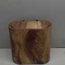 Bathroom Trashcans with Lids, Plastic Marble Wood Pattern Trash Can Small Garbage Bin with Lid for Bathroom Narrow Wastebasket Modern Waste Basket for Home Indoor Hotel (Plastic Wood Pattern)