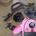 ELEMARA Electric Motorcycle for Kids, Dirt Bike Electric with Music & Bluetooth,350W Chain-Driven Motor,15.5 mph & 150lb Max,Twist-Grip Throttle & Hand-Operated Rear Brake,12" Air-Filled Tires-Pink