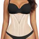 SHAPERX Waist Trainer for Women Corset Shapewear Tummy Control Sport Workout Waist Cincher Body Shaper Zipper and Hooks
