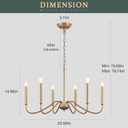 Generies Antique Spray Gold Farmhouse Chandelier, 6 Light Rustic Dining Room Light Fixtures, Modern Industrial Chandeliers Candle Ceiling Light for Bedroom Foyer Living Room Kitchen Island Entryway