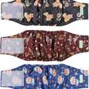 wegreeco Washable Male Dog Belly Band (Stylish Pattern)- Pack of 3 - Washable Male Dog Belly Wrap, Dog Diapers Male (Funny Dogs, Medium)