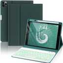 OYEEICE Keyboard case for iPad 9.7 inch, iPad 6th Gen (2018), iPad 5th Gen (2017), iPad Air 2 (2014) - 7 Color Backlit Wireless Keyboard with Pencil Holder for iPad 6th/5th Pro 9.7'' Air 2/1 - Teal (Classic Style)