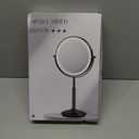 Makeup Mirror with Lights, 1X/30X Lighted Magnifying Mirror Height Adjustable, 3000mAh Rechargeable Double Sided Vanity Mirrors with 3 LED Lighting and Adjustable Brightness for Desk Women Gift (Brushed Nickel)