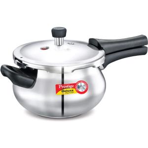 Prestige 3.3-Liter Deluxe Alpha Induction Base Stainless Steel Baby Handi, Small, 8"D x 13"W x 6"H, Silver