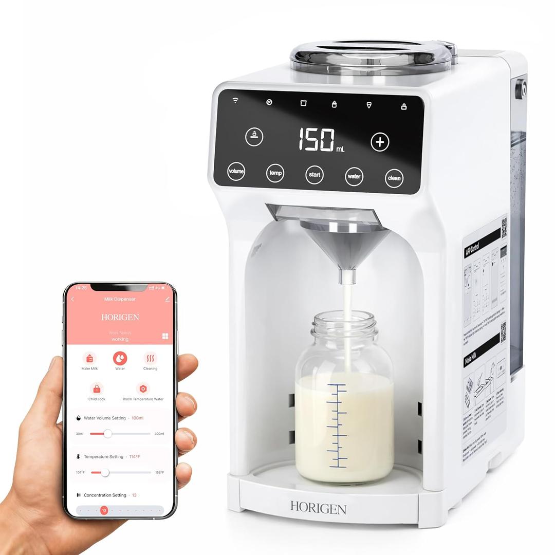 Horigen Baby Formula Dispenser Formula Maker - Advanced WiFi Bottle Maker Formula Machine with Automatic Mix & Clean, Instant Warm Water, Fast Milk Make with Accurate Dispensing & Temperature Control