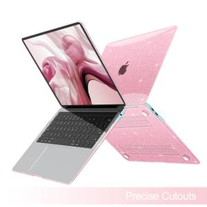 B BELK Compatible with MacBook Air 13 inch Case M1 2022 2021 2020 2019 2018 A2337 A2179 A1932, Plastic Hard Shell + Keyboard Cover + creen Protector for MacBook Air 13.3 inch Case, Shiny Pink Pearl