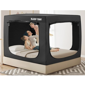 Bed Tent Bed Canopy Twin Size, Portable Sleeping Tents Dream Tents Indoor for Kids and Adult, Blackout 93% Breathable Privacy Space on Bed with Three Doors (Mattress Not Included)