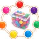Goaste 100 Pack Small Ball Pit Balls for Kids, 2 Inch Plastic Playpen Balls with Storage Bag, Multi-Colored Bounce House Balls Crush Proof, BPA Free Swim Pit Fun Toy for Playhouse, Tent (7 Colors)