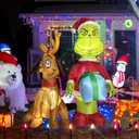 4 FT Christmas Inflatable Xmas Thief with His Dog, Christmas Blow Up Yard Decorations with Built-in LED Lights for Outdoor Garden Holiday Party Decor