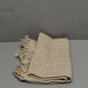 MitoVilla Boho Bathroom Small Rug 2'x3', Tan Cream Cotton Woven Throw Rugs for Living Room, Modern Farmhouse Washable Kitchen Rugs, Area Rugs Floor Mat with Tassel for Entryway, Hallways (1'11" x 2'11" (Runner))
