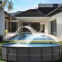 Pool Fountain Above In-Ground Pools - Auto Up&Down Swing Pool Sprayer Adjustable Height Waterfall Pool Sprinkler Fountain for Relaxation & Cooling 10-20 Degrees, Swimming Pool Spa Decoration (Singlegray)