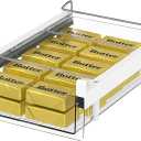 Vacane Large Fridge Under Shelf Drawer, Pull Out Refrigerator Drawer Organizer Fridge Organizer Bins, Fridge Storage Container Holder for Produce, Deli Meat, Cheese, Bacon, Easy to Install-L