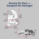TRIXIE Foldable Pet Stroller for Cats and Dogs, Pet Carrier Strolling Cart with Weather Cover, Storage Basket, Cup Holder, Black