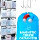 Cruise Ship Magnetic Door Organizer, Over The Door Organizer For Cruise Ships, Magnetic Shoe Rack - 3 Strong Anti-Scratch Magnets - Large Durable Pockets To Store Cruise Essentials 2025
