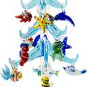 LS Arts XM-576 Glass Tree - Blue Sea Life Christmas Glass Tree - 7.75" - Gift Box