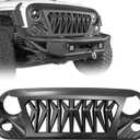 Front Bumper Grill For Jeep Wrangler JK 2007-2018 Rubicon Sahara Sport Unlimited Matte Black Shark Grill
