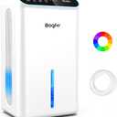 Dehumidifier for Home up to 1000 sq.ft, 98oz Small Quiet Dehumidifier with Drain Hose, 3 Timer Modes, Auto Shut Off, Aromatherapy & 7 Color Light for Bedroom, Bathroom, Basement (Sliver White)