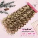 REECHO Curly Hair Extensions, 4PCS 24 inch Clip in Hair Extensions Lace Weft Short Curly Extensions Clip Ins Invisible Natural Hairpieces for Women, Light Brown with Blonde Highlights