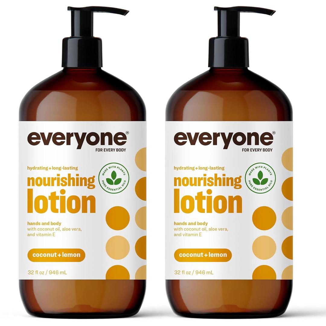 Everyone 2-in-1 Lotion for Hands/Body, 32 ounce (Pack of 3) Coconut and Lemon made with Essential Oils for Men and Women Everyone 2-in-1 Lotion for Hands/Body, 32 ounce (Pack of 3) Coconut and Lemon made with Essential Oils for Men and Women