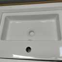 NUESTRA VIDA Wall Mount Bathroom Sink, 20" x 14.7" Rectangular White Ceramic Wall Hung Vanity Sink with Faucet Hole & Overflow, Floating Porcelain Hand Wash Basin, 20 x 14.7 x 5.1 inch