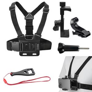 Mobile Phone Chest Strap Mount Strap Holder Kit for POV/VLOG, Cell Phone Clip Accessories Compatible with iPhone, Samsung, GoPro Hero 12, Insta360, DJI Osmo and Action Cameras