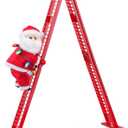 Mr. Christmas Miniature Super Climber Musical Animated Indoor Christmas Decoration, 17 Inches, Soft White Santa Claus