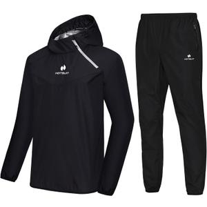 HOTSUIT Sauna Suit for Men Sweat Sauna Jacket Pant Gym Workout Sweat Suits (Small)