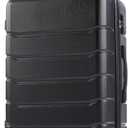 OLIXIS 24 Inch Luggage, Hardside Suitcase with Spinner Wheels, Lightweight ABS Hard Shell Checked Luggage, TSA Approved Lock, Expandable Medium Suitcase for Travel & BusinessBlack