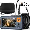 5 Dual Lens Endoscope Camera with Light, 1080P Borescope Inspection Camera with Photo & Video, 7.9mm IP67 Waterproof Sewer with 7 LED Lights,16.5FT Semi-Rigid Cable, Built-in 32G Card