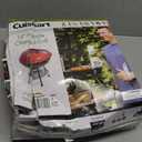 Cuisinart 14" Portable Charcoal Grill, Tabletop Outdoor Small Grill with Locking Lid and Dual Vents, Chrome Plated Travel Size BBQ Perfect for Camping, Tailgates, Cookouts, Red