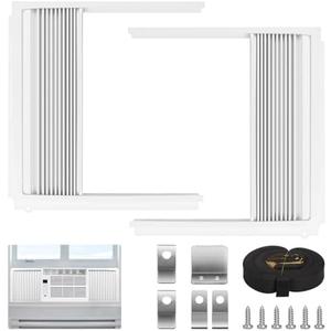 Zejoot Window Air Conditioner Side Panels with Frame, Adjustable AC Insulation Side Panels for Window Units, Air Conditioner Accordion Filler Curtain Kit Replacement for 5000 BTU Units