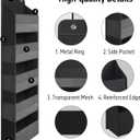 TYMENSH Over Door Organizer with 5 Large Pockets, Heavy Duty Hanging Organizer Storage, Closet Bathroom Nursery Bedroom Dorm, Toys Cosmetics Sundries and Baby Essentials, Black