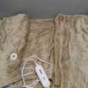 Tefici Electric Heated Blanket Throw, Super Cozy Soft 2-Layer Flannel 50" x 60" Heated Throw with 3 Heating Levels & 4 Hours Auto Off, Machine Washable, ETL&FCC Certified, Home Office Use,Camel
